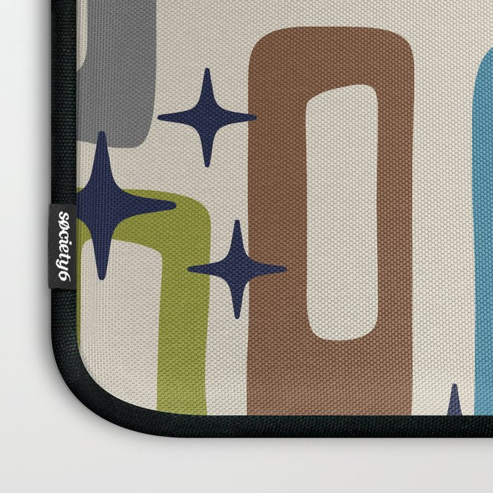 Retro Mid Century Modern Abstract Pattern 224 Atomic Googie Laptop Sleeve Gallery Image 3