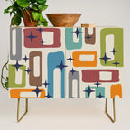 Retro Mid Century Modern Abstract Pattern 224 Atomic Googie Credenza Gallery Image 1