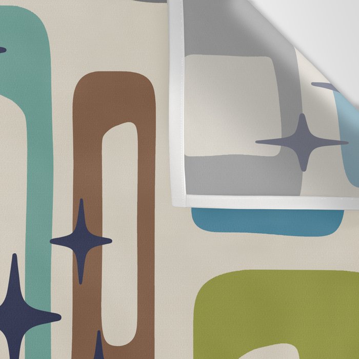 Retro Mid Century Modern Abstract Pattern 224 Atomic Googie Wall Tapestry Gallery Image 3