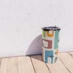 Retro Mid Century Modern Abstract Pattern 224 Atomic Googie Travel Mug Gallery Image 4