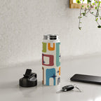 Retro Mid Century Modern Abstract Pattern 224 Atomic Googie Water Bottle Gallery Image 4