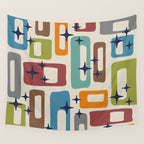 Retro Mid Century Modern Abstract Pattern 224 Atomic Googie Wall Tapestry Gallery Image 4