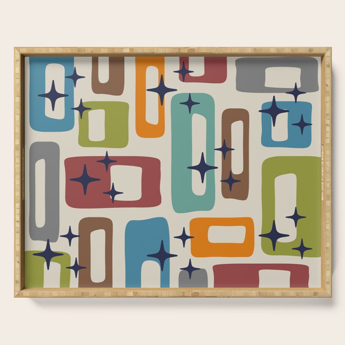Retro Mid Century Modern Abstract Pattern 224 Atomic Googie Serving Tray Gallery Image 1