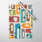 Retro Mid Century Modern Abstract Pattern 224 Atomic Googie Wrapping Paper Gallery Image 1