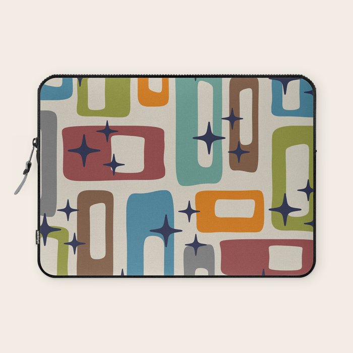 Retro Mid Century Modern Abstract Pattern 224 Atomic Googie Laptop Sleeve Gallery Image 1