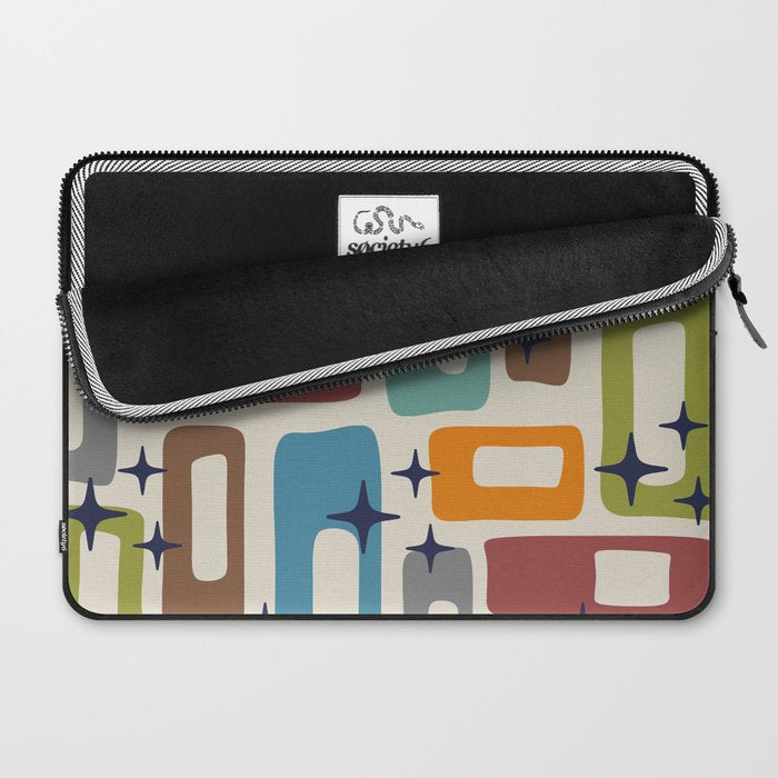 Retro Mid Century Modern Abstract Pattern 224 Atomic Googie Laptop Sleeve Gallery Image 2