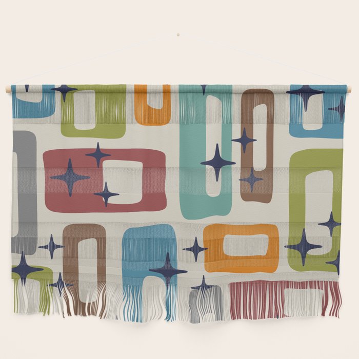 Retro Mid Century Modern Abstract Pattern 224 Atomic Googie Wall Hanging Gallery Image 1