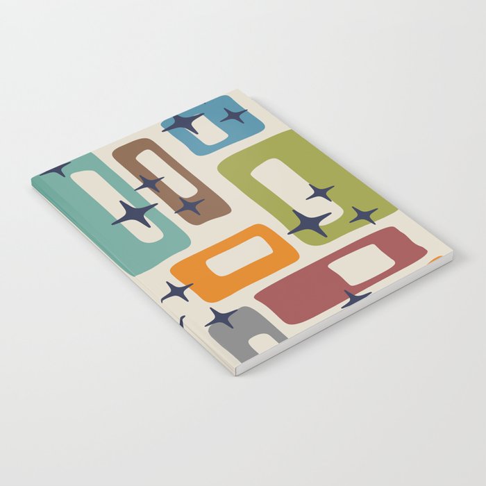 Retro Mid Century Modern Abstract Pattern 224 Atomic Googie Notebook Gallery Image 2
