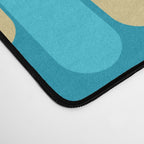 Morningside Heights Mid Century Modern Pattern in Peacock Blue and Gold Desk Mat Gallery Image 4