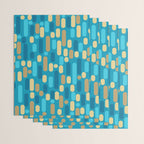 Morningside Heights Mid Century Modern Pattern in Peacock Blue and Gold Wrapping Paper Gallery Image 3