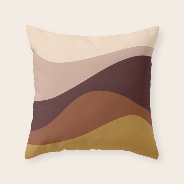 Abstract Color Waves III Desert Tones Throw Pillow Gallery Image 6
