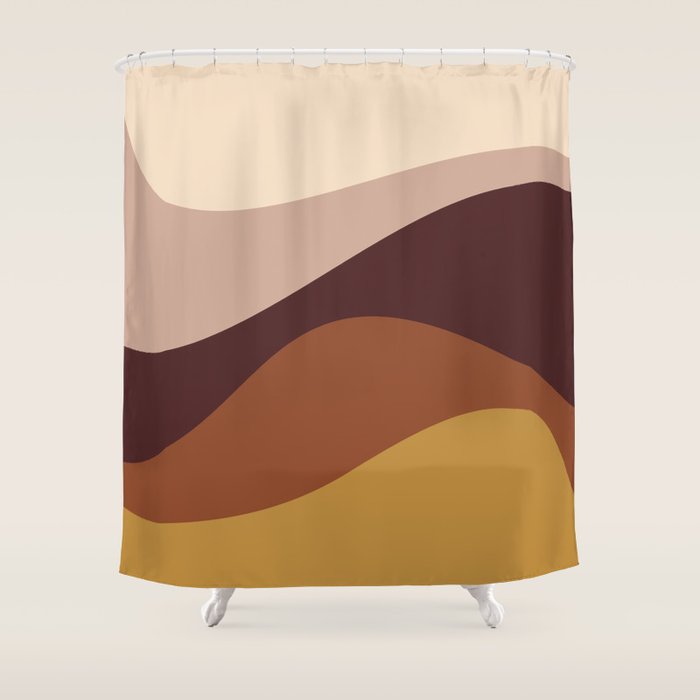 Abstract Color Waves III Desert Tones Shower Curtain Gallery Image 1