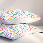 Fun colorful abstract line doodle art pattern Pillow Sham Gallery Image 3