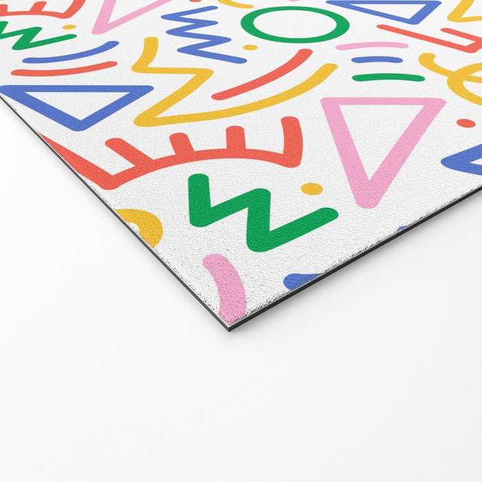 Fun colorful abstract line doodle art pattern Welcome Mat Gallery Image 2