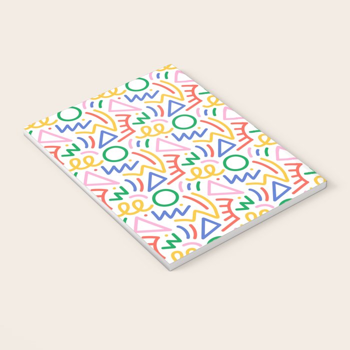 Fun colorful abstract line doodle art pattern Notebook Gallery Image 3