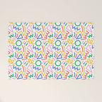 Fun colorful abstract line doodle art pattern Welcome Mat Gallery Image 1