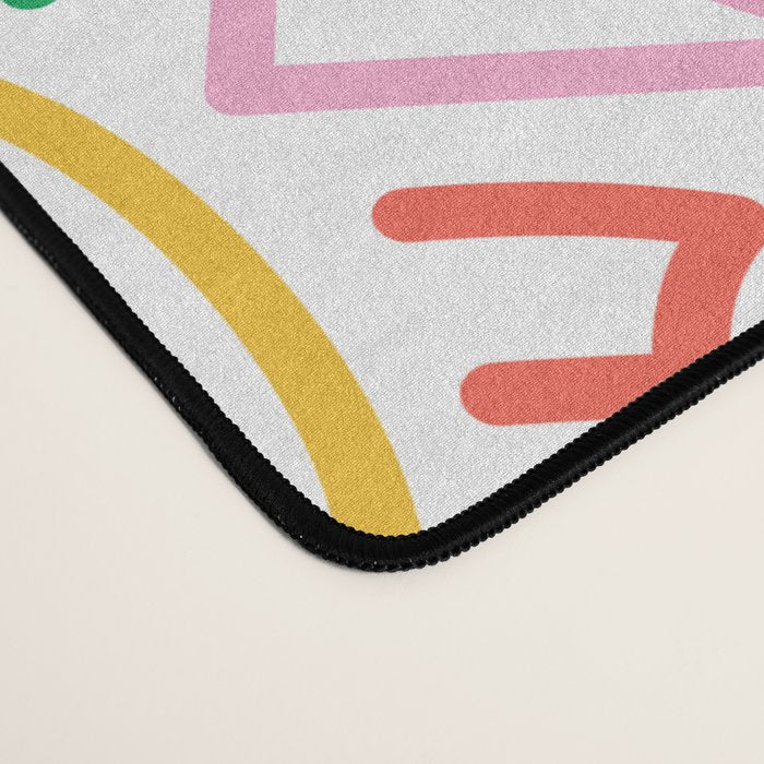 Fun colorful abstract line doodle art pattern Desk Mat Gallery Image 4