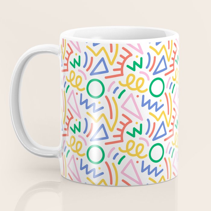 Fun colorful abstract line doodle art pattern Coffee Mug Gallery Image 3