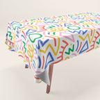 Fun colorful abstract line doodle art pattern Tablecloth Gallery Image 1