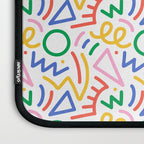 Fun colorful abstract line doodle art pattern Laptop Sleeve Gallery Image 3