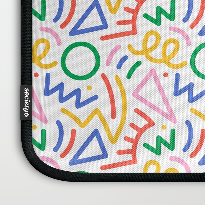 Fun colorful abstract line doodle art pattern Laptop Sleeve Gallery Image 3
