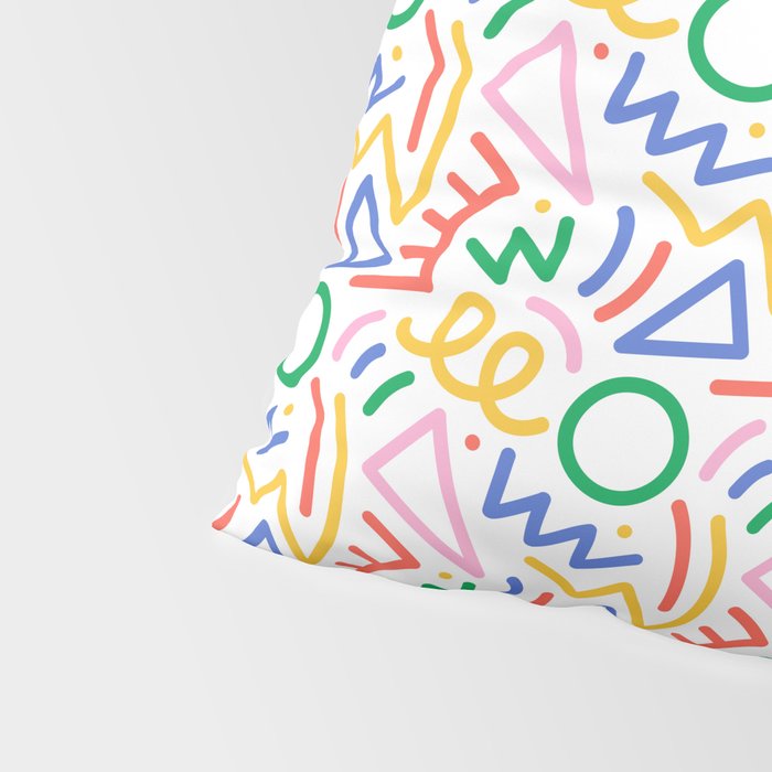 Fun colorful abstract line doodle art pattern Pillow Sham Gallery Image 4
