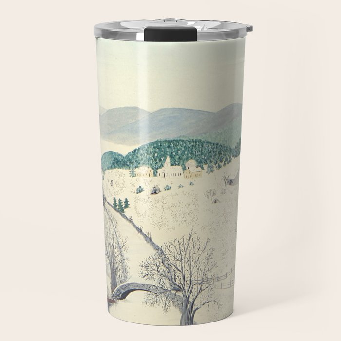 Anna Mary Robertson 'Grandma' Moses To Grandma's House We Go on Thanksgiving Day Folk Art Travel Mug Gallery Image 1