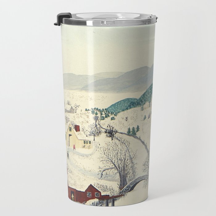 Anna Mary Robertson 'Grandma' Moses To Grandma's House We Go on Thanksgiving Day Folk Art Travel Mug Gallery Image 3