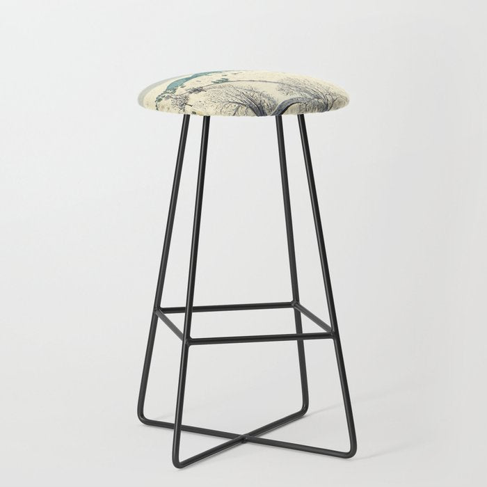Anna Mary Robertson 'Grandma' Moses To Grandma's House We Go on Thanksgiving Day Folk Art Stool Gallery Image 1