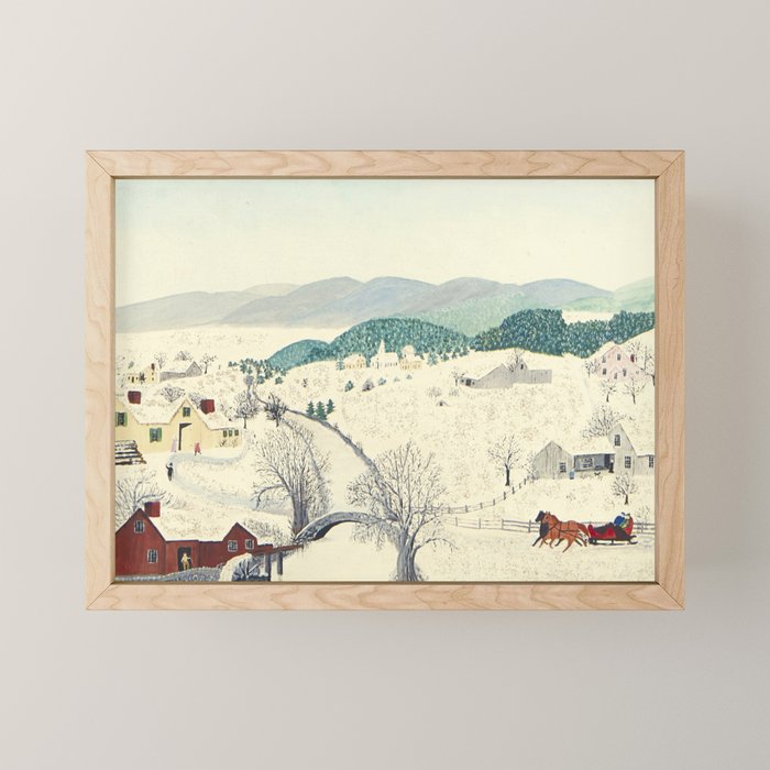 Anna Mary Robertson 'Grandma' Moses To Grandma's House We Go on Thanksgiving Day Folk Art Mini Art Print Gallery Image 1