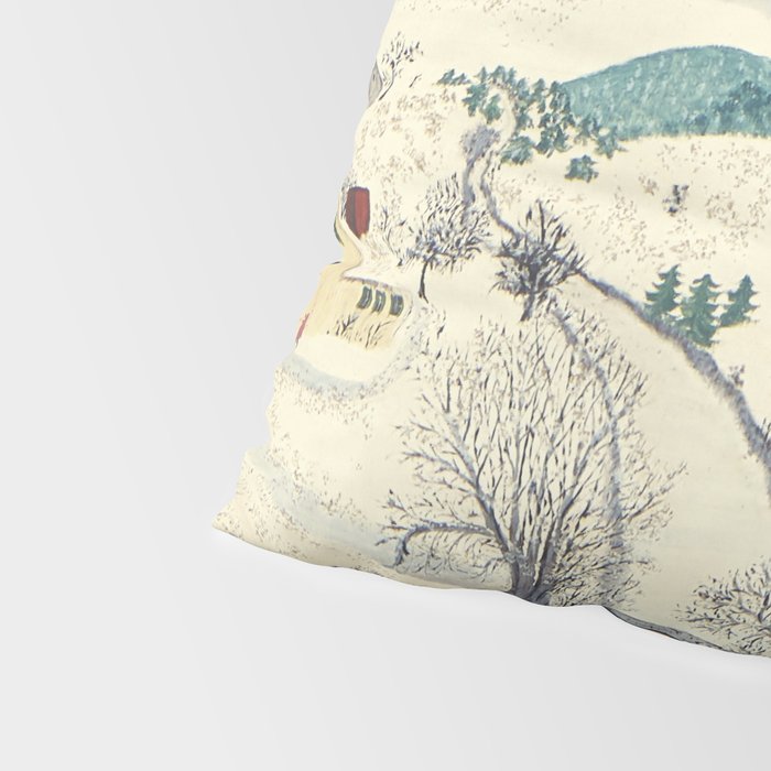 Anna Mary Robertson 'Grandma' Moses To Grandma's House We Go on Thanksgiving Day Folk Art Pillow Sham Gallery Image 4