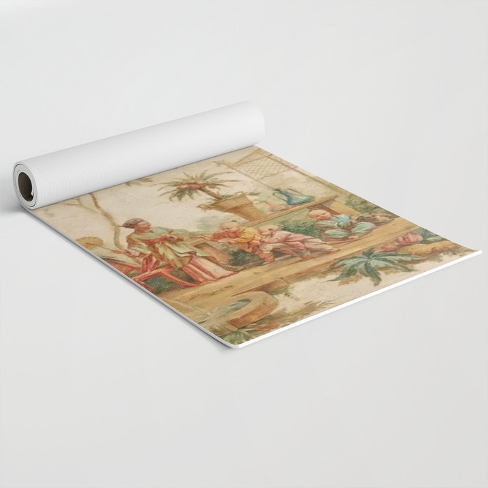 Antique 18th Century Chinoiserie Scene Jean Baptiste Pillement Yoga Mat Gallery Image 2