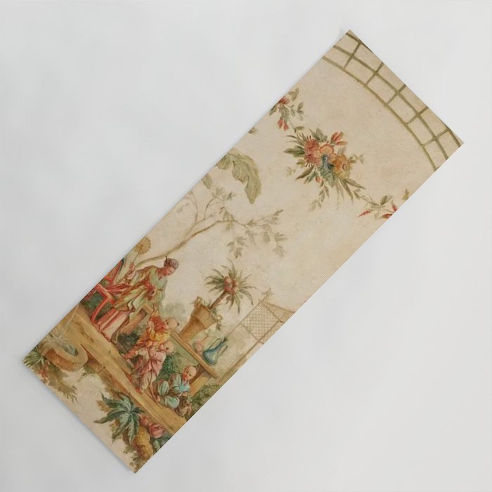 Antique 18th Century Chinoiserie Scene Jean Baptiste Pillement Yoga Mat Gallery Image 1