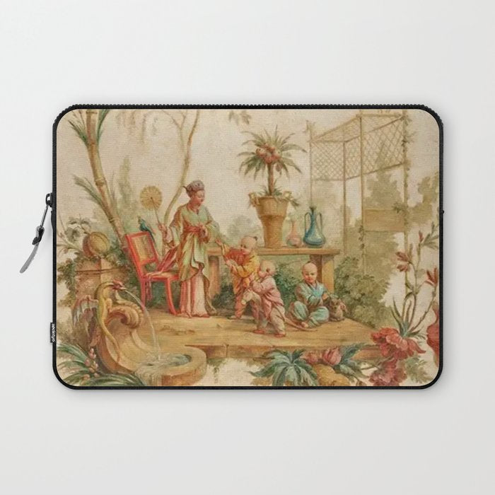 Antique 18th Century Chinoiserie Scene Jean Baptiste Pillement Laptop Sleeve Gallery Image 1