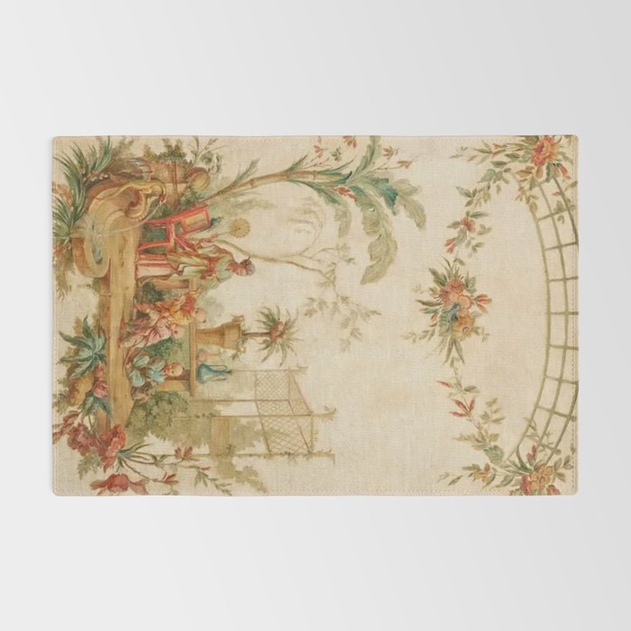 Antique 18th Century Chinoiserie Scene Jean Baptiste Pillement Rug Gallery Image 2