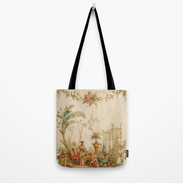 Antique 18th Century Chinoiserie Scene Jean Baptiste Pillement Tote Bag Gallery Image 2