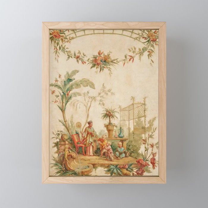 Antique 18th Century Chinoiserie Scene Jean Baptiste Pillement Mini Art Print Gallery Image 1
