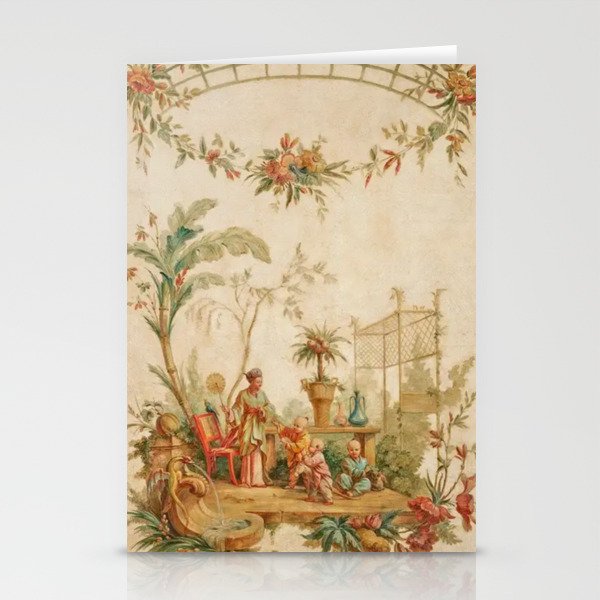Antique 18th Century Chinoiserie Scene Jean Baptiste Pillement Stationery Card Gallery Image 2