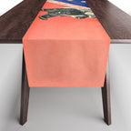 Laika, first space dog â Soviet vintage space poster [Sovietwave] Table Runner Gallery Image 1