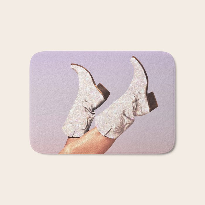 These Boots - Glitter Purple Miami Vibes Bath Mat Gallery Image 1