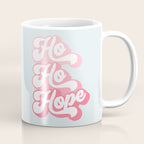 Retro Christmas Pun 'Ho Ho Hope' #positivevibes #Pink Coffee Mug Gallery Image 1