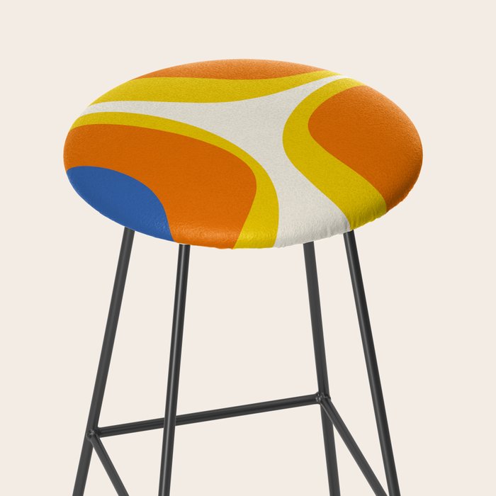 Colorful Abstract Retro Groove Pop Pattern Stool Gallery Image 2