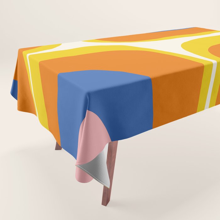 Colorful Abstract Retro Groove Pop Pattern Tablecloth Gallery Image 1