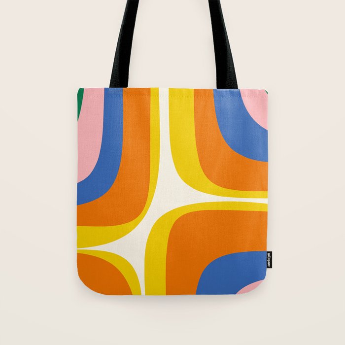 Colorful Abstract Retro Groove Pop Pattern Tote Bag Gallery Image 1