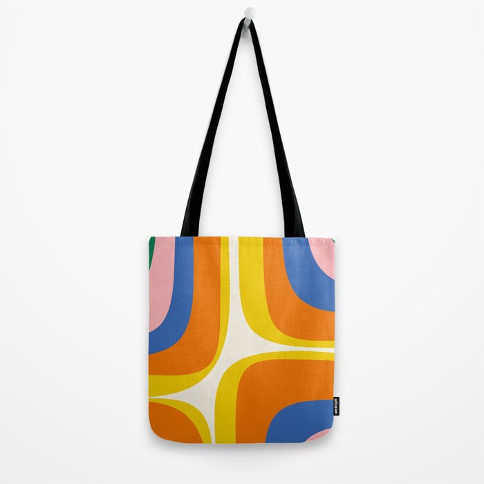 Colorful Abstract Retro Groove Pop Pattern Tote Bag Gallery Image 2