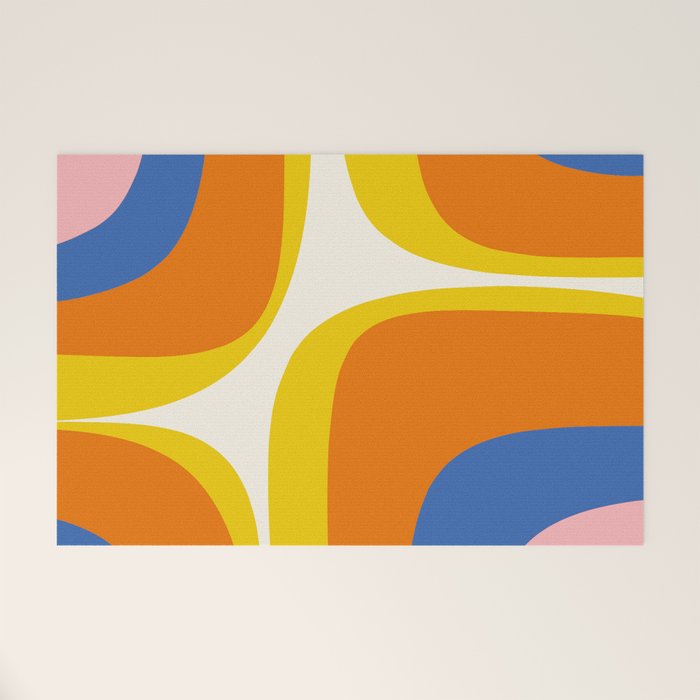 Colorful Abstract Retro Groove Pop Pattern Welcome Mat Gallery Image 1