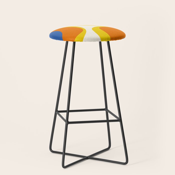 Colorful Abstract Retro Groove Pop Pattern Stool Gallery Image 1