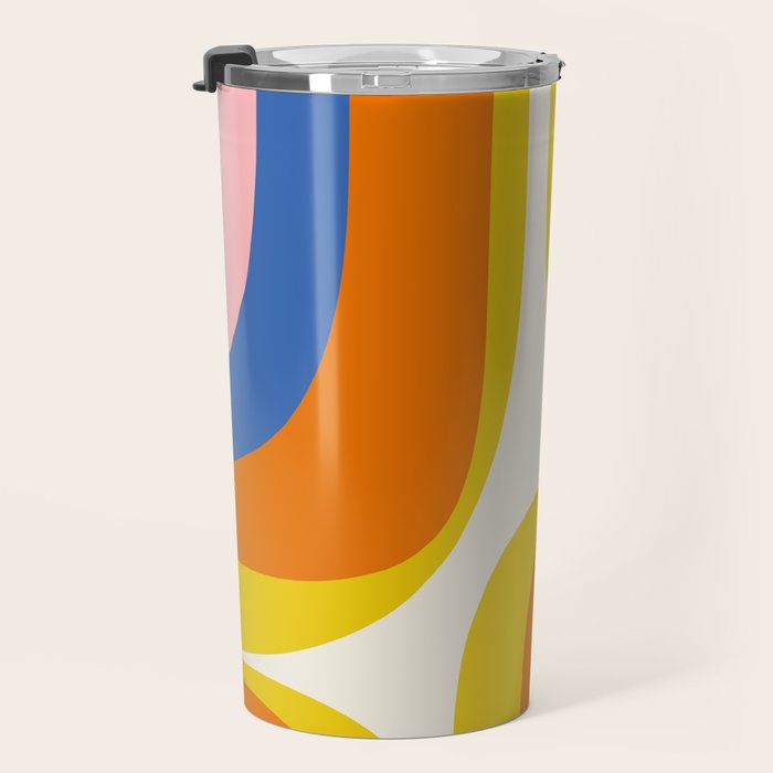 Colorful Abstract Retro Groove Pop Pattern Travel Mug Gallery Image 3