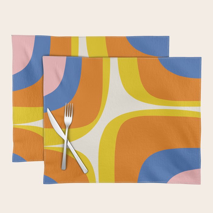 Colorful Abstract Retro Groove Pop Pattern Placemat Gallery Image 1