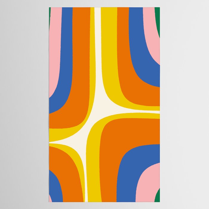 Colorful Abstract Retro Groove Pop Pattern Tablecloth Gallery Image 2